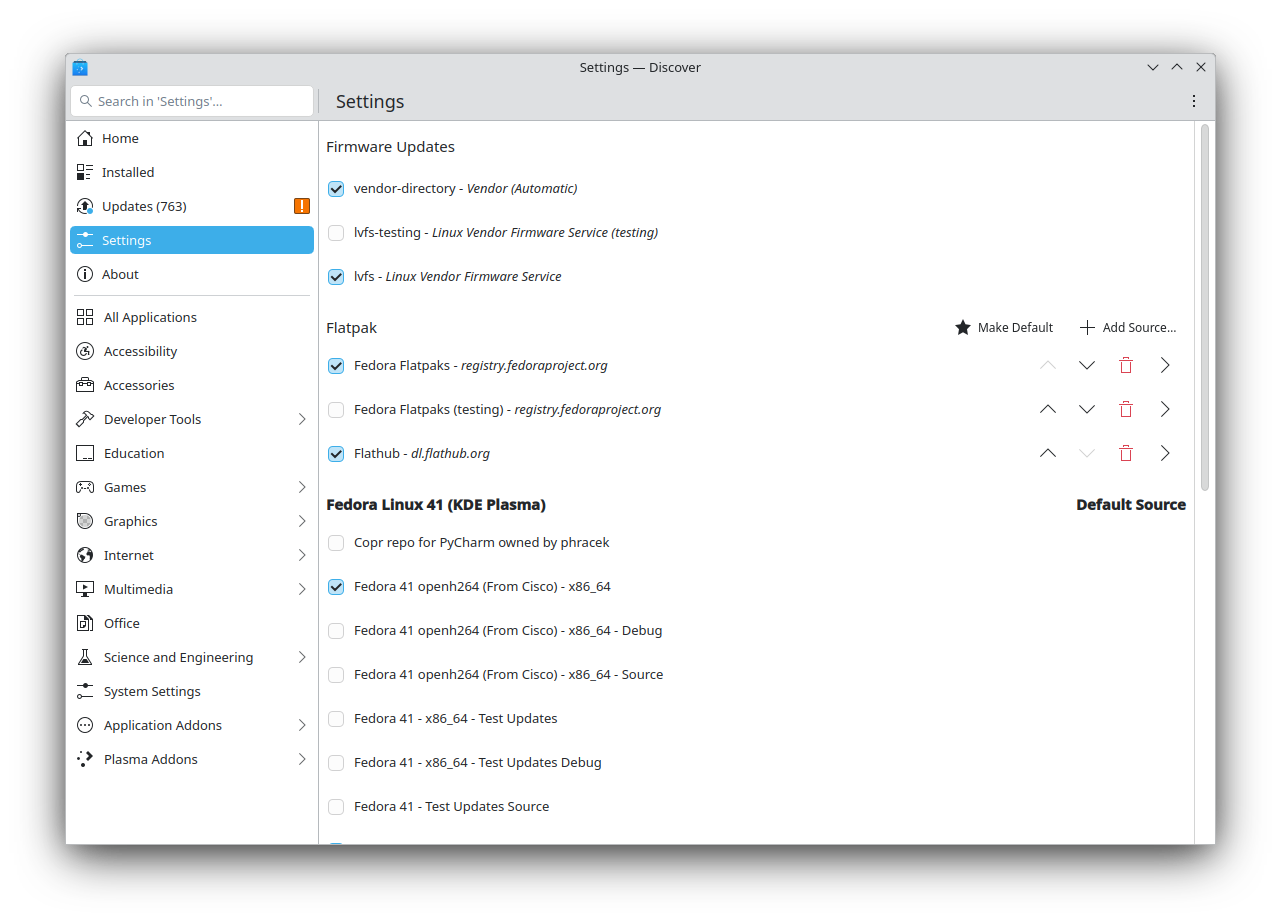 Manage software sources/repositories